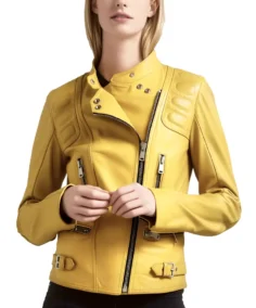 Women's Bright Yellow Leather Jacket - Trendy Leather Jackets