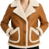 Women's Brown Shearling Leather Jacket - Trendy Leather Jackets