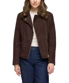 Women's Dark Brown Suede Leather Jacket - Trendy Leather Jackets