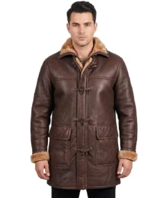 Women's Brown Sheepskin Duffle Coat