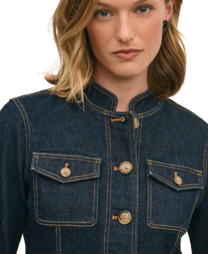 Women’s Four Pockets Denim Jacket Closeup