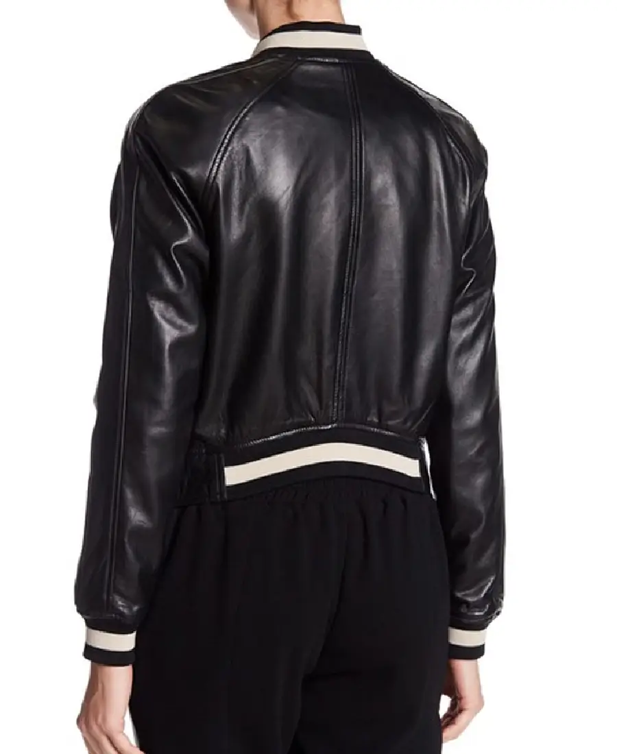 Women’s French Bomber Jacket 3 Women’s French Bomber Jacket Back - Trendy Leather Jacket