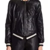 Women’s French Bomber Jacket Front - Trendy Leather Jacket