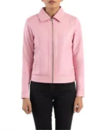 Women's Pink Leather Jacket - Trendy Leather Jackets