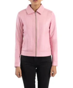 Women's Pink Leather Jacket - Trendy Leather Jackets