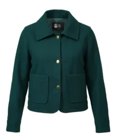 Women’s Signature Dark Green Wool Blend Felt Jacket - Trendy Leather Jackets