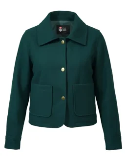 Women’s Signature Dark Green Wool Blend Felt Jacket - Trendy Leather Jackets