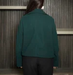 Women’s Signature Dark Green Wool Blend Felt Jacket Back - Trendy Leather Jackets