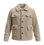 Women’s Signature Off White Faux Sherpa Jacket Front Side View