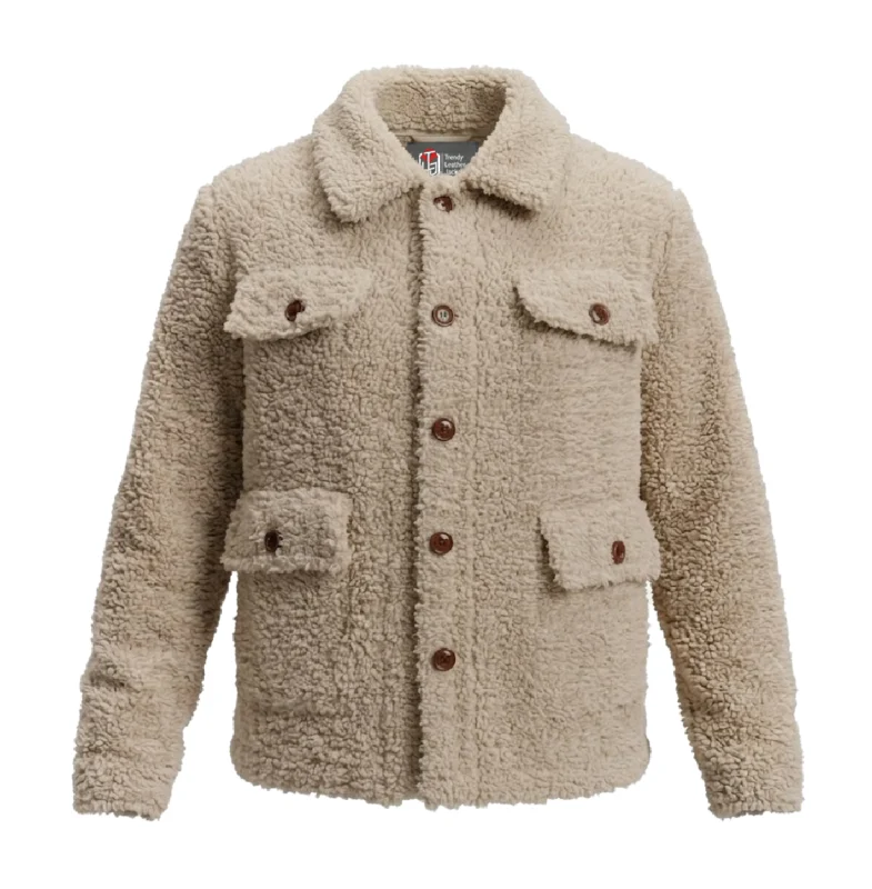 Women’s Signature Off White Faux Sherpa Jacket Front Side View