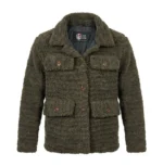 Women’s Signature Olive Green Faux Sherpa Jacket - Trendy Leather Jackets
