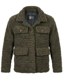 Women’s Signature Olive Green Faux Sherpa Jacket - Trendy Leather Jackets