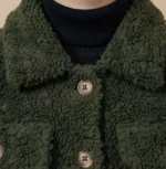 Women’s Signature Olive Green Faux Sherpa Jacket Collar