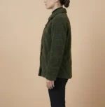 Women’s Signature Olive Green Faux Sherpa Jacket Left Side