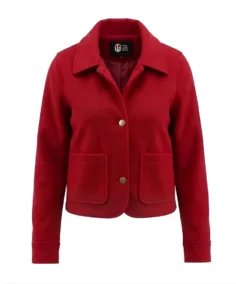 Women’s Signature Red Wool Blend Felt Jacket - Trendy Leather Jackets