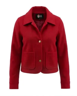 Women’s Signature Red Wool Blend Felt Jacket - Trendy Leather Jackets