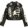 Women's Skeleton Biker Leather Jacket - Trendy Leather Jackets