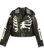 Women's Skeleton Biker Leather Jacket - Trendy Leather Jackets