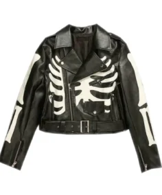 Women's Skeleton Biker Leather Jacket - Trendy Leather Jackets