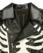 Women's Skeleton Biker Leather Jacket Collar - Trendy Leather Jackets