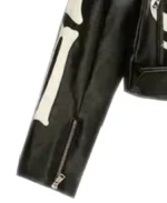Women's Skeleton Biker Leather Jacket Cuffs - Trendy Leather Jackets