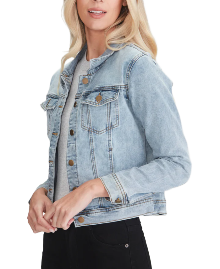 Women’s Sky Blue Denim Jacket Side