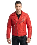 Zerick Red Biker Leather Jacket - Trendy Leather Jackets
