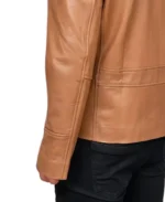 Men’s Versatile Tan Brown Leather Jacket Cuffs - Trendy Leather Jackets