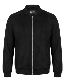 Men’s Signature Black Faux Suede Jacket Front - Trendy Leather Jackets