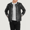 Trendy Willis Black Leather Varsity Jacket