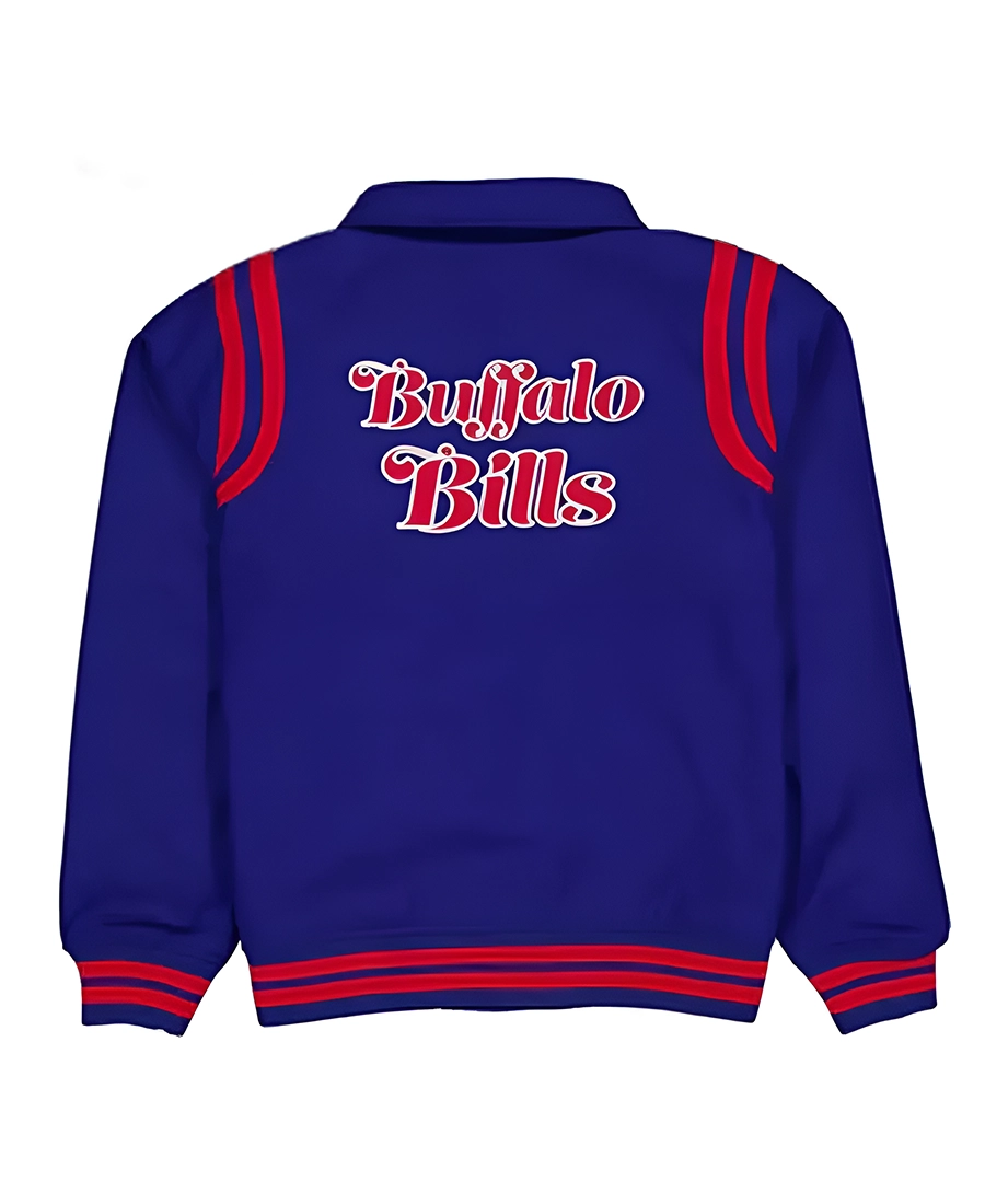 Buffalo Bills Sport Night Teddy Varsity Jacket Back - Trendy Leather Jackets
