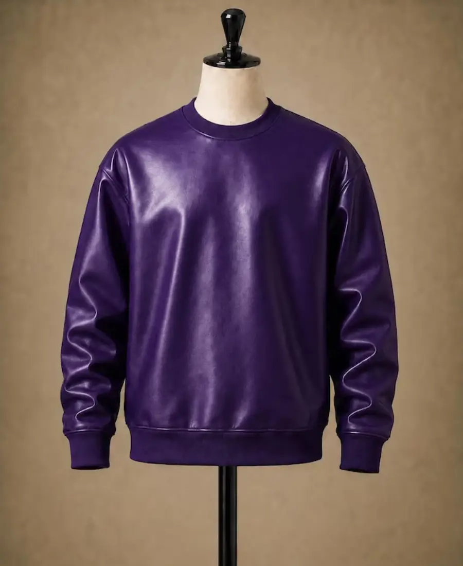 Men'S Winter Pullover Oversized Leather Sweatshirt 11 Mens Winter Pullover Oversized Leather Sweatshirt Purple