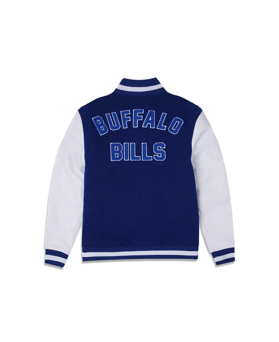 NFL Buffalo Bills 3rd Down Blue Varsity Wool Jacket Back - Trendy Leather Jackets