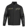 NFL Buffalo Bills Black Varsity Jacket Front - Trendy Leather Jackets