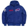 NFL Buffalo Bills Historic L-2B Hooded Blue Bomber Jacket - Trendy Leather Jackets