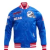 NFL Buffalo Bills Mashup Satin Jacket Front - Trendy Leather Jackets