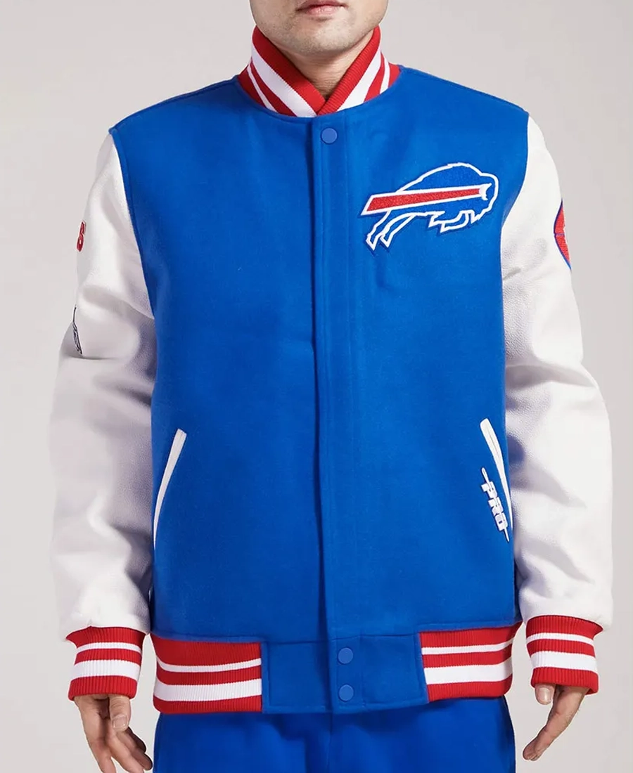 NFL Buffalo Bills Old English Classic Rib Varsity Wool Jacket - Trendy Leather Jackets