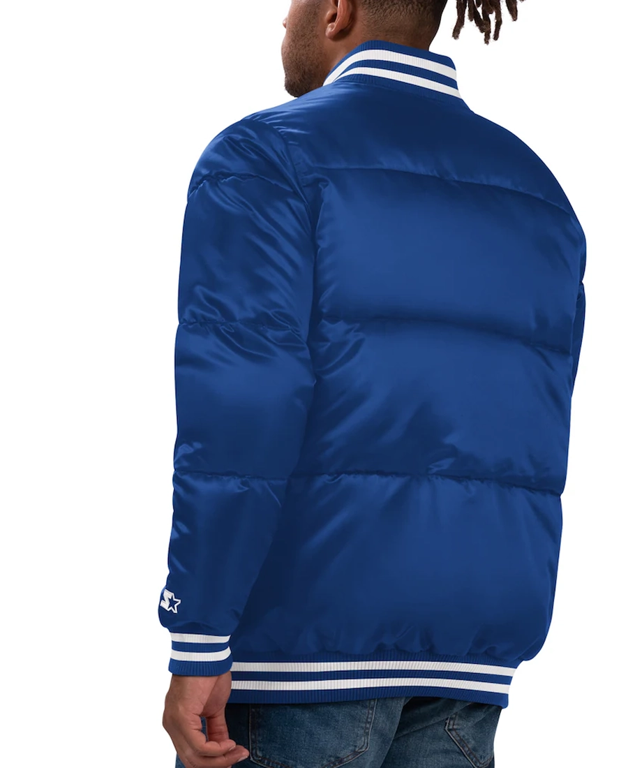 NFL Buffalo Bills Royal Blue Bubble Puffer Jacket Back - Trendy Leather Jackets