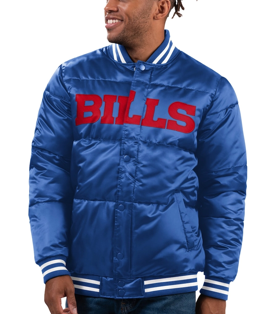 NFL Buffalo Bills Royal Blue Bubble Puffer Jacket - Trendy Leather Jackets