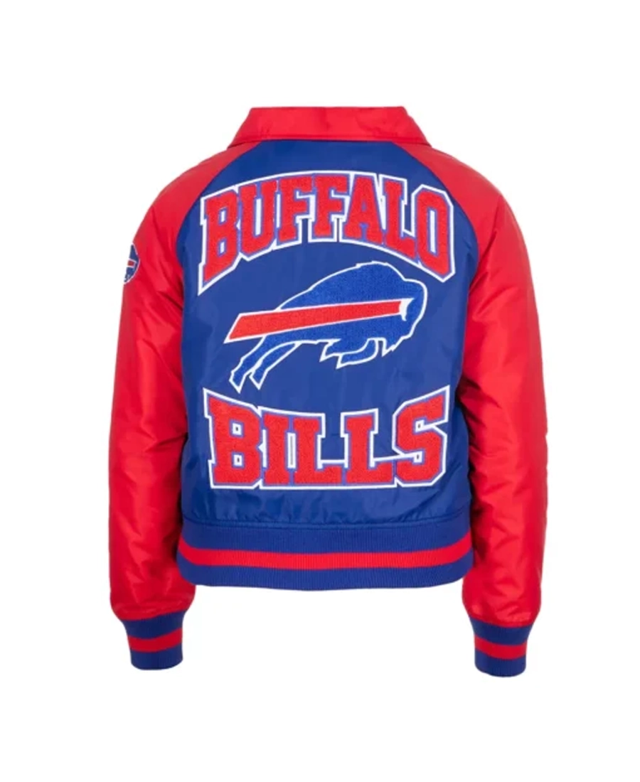 NFL Buffalo Bills Royal and Red Throwback Nylon Jacket Back - Trendy Leather Jackets