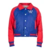 NFL Buffalo Bills Royal and Red Throwback Nylon Jacket Front - Trendy Leather Jackets