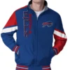 NFL Buffalo Bills Strong Arm Royal Jacket Front - Trendy Leather Jackets