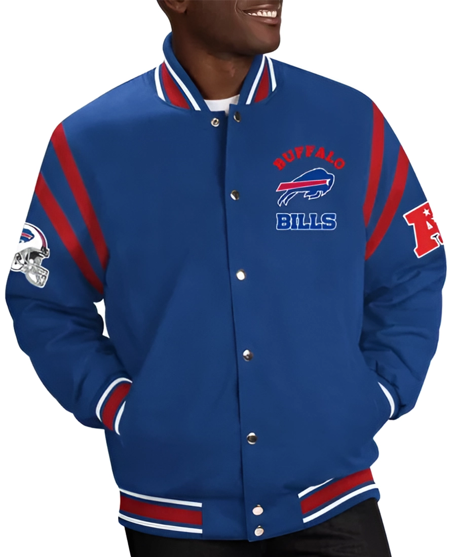 NFL Buffalo Bills Tailback Blue Varsity Cotton Jacket - Trendy Leather Jackets