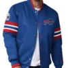 NFL Scout I Buffalo Bills Blue Satin Jacket Front - Trendy Leather Jackets