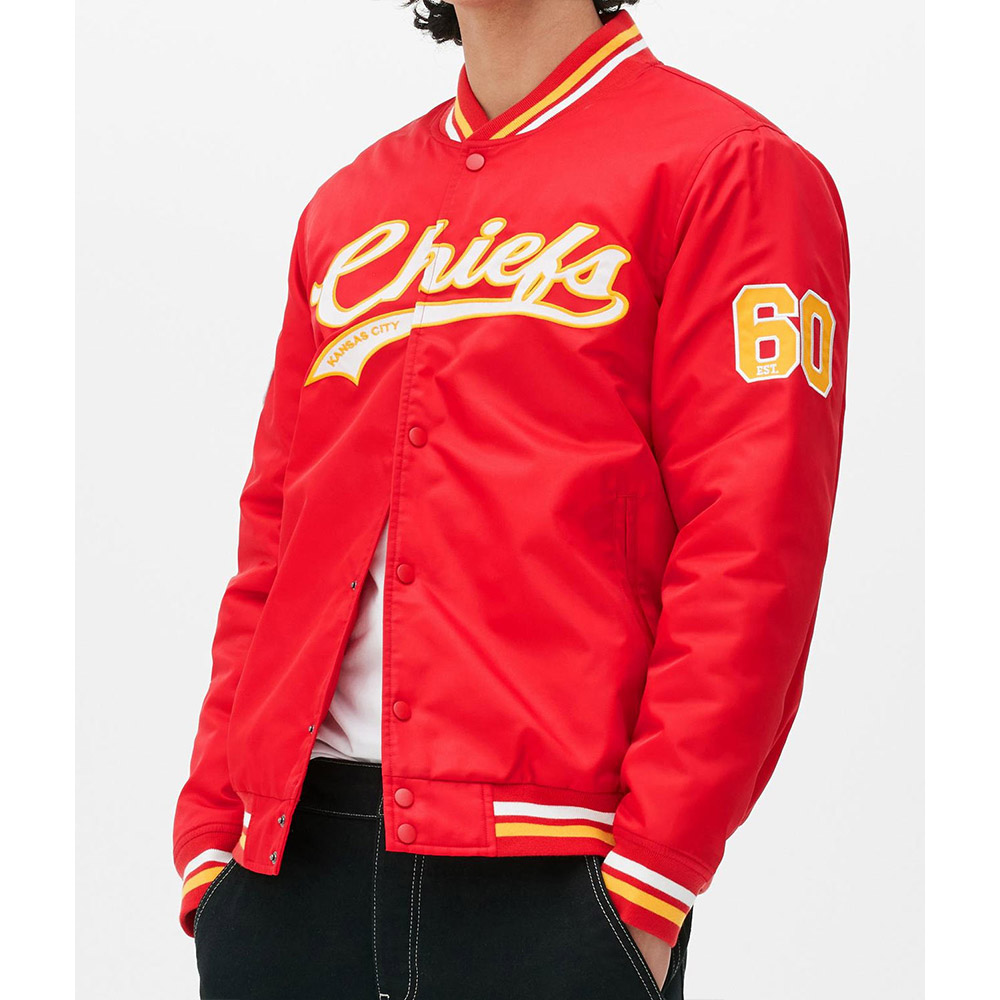 Kansas City Chiefs Varsity Satin Jacket 3 Kansas City Chiefs Varsity Satin Jacket - Image 3