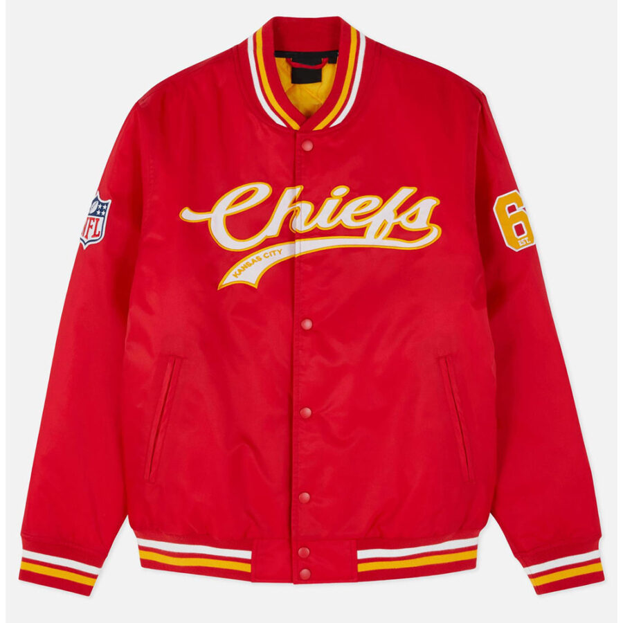 kansas City Chiefs Varsity Satin Jacket - Trendy leather Jackets