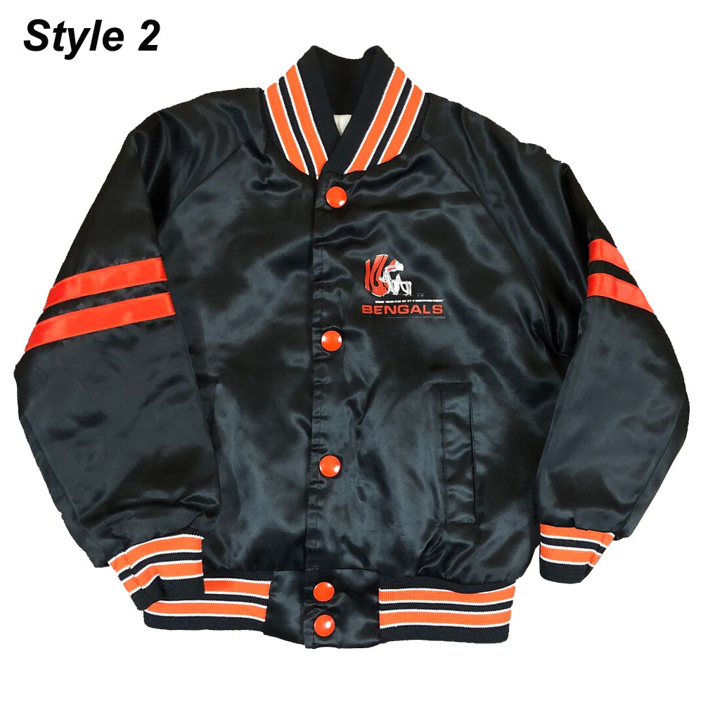 80S Cincinnati Bengals Black Satin Jacket 2 80S Cincinnati Bengals Black Satin Jacket - Image 2