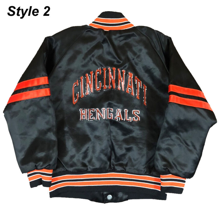 80S Cincinnati Bengals Black Satin Jacket 11 80S Cincinnati Bengals Satin Jacket