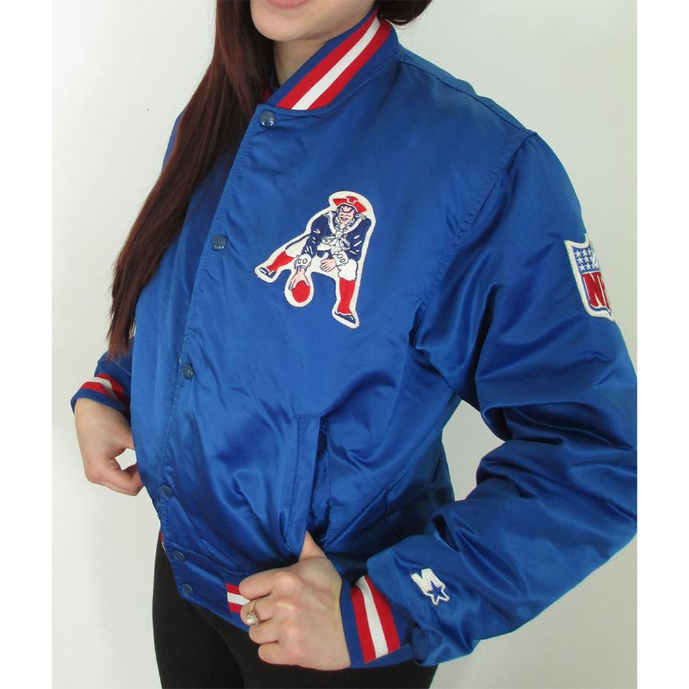 80S New England Patriots Blue Jacket 4 80S New England Patriots Blue Jacket - Image 4