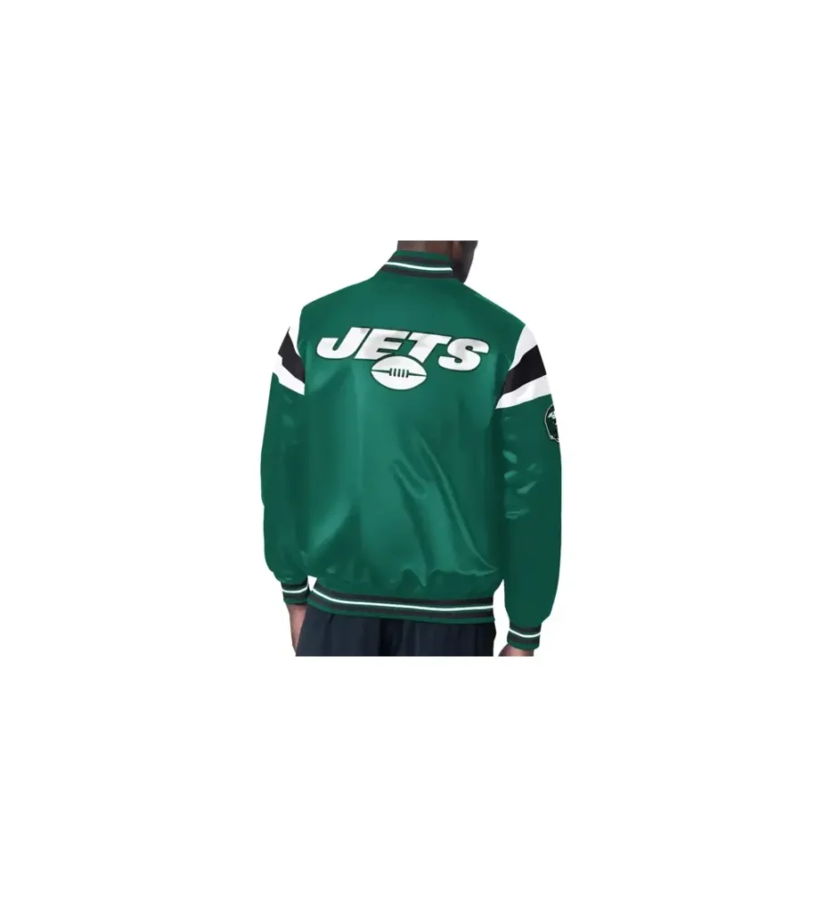 NFL NY Jets Midweight Green Satin Jacket - Trendy Leather Jackets